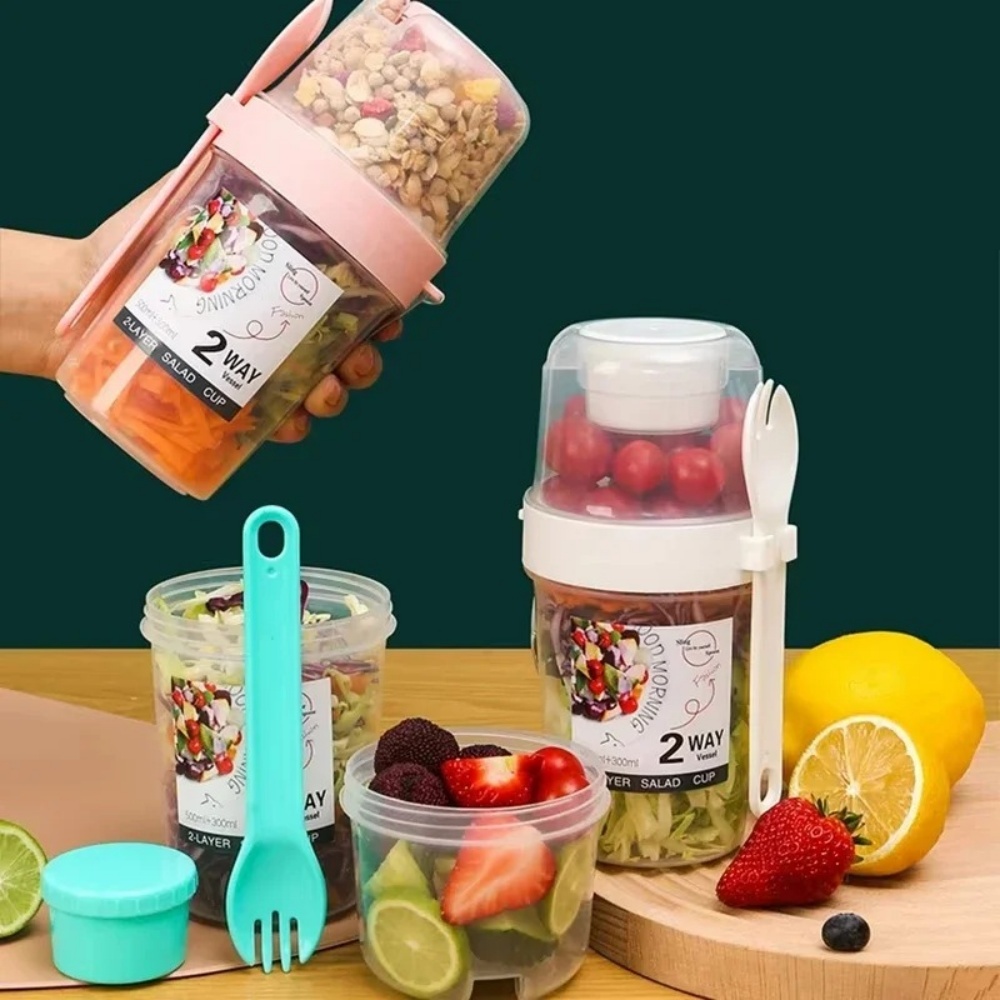 Meal Prep Glass Containers - Tasse à salade Portable, tasse de