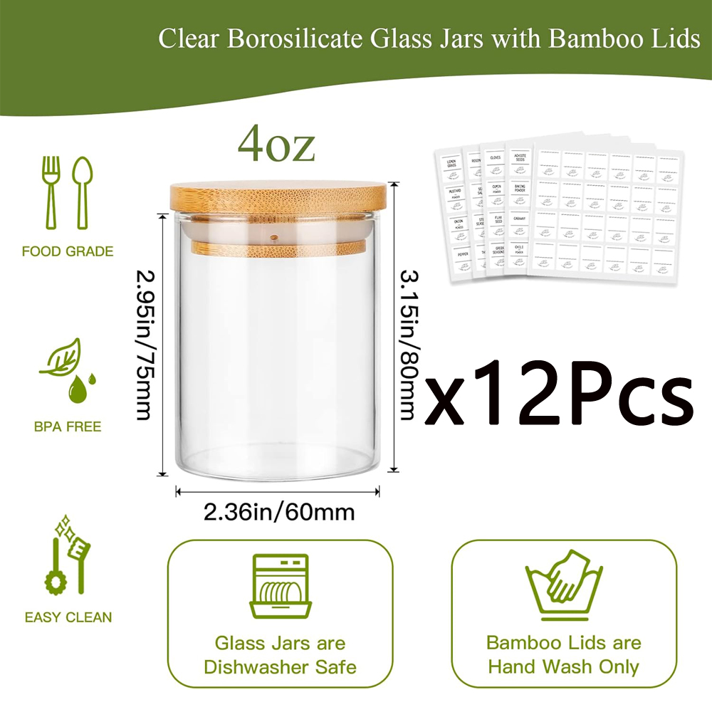 Pots à épices en verre de 4oz  - Meal Prep Glass Containers avis et prix