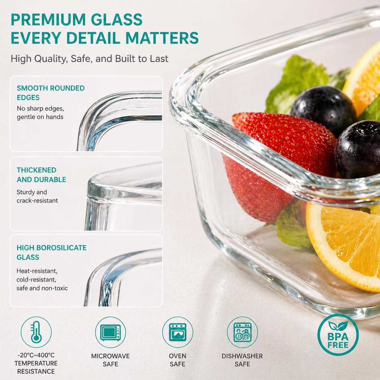 16 contenants en verre herméti - Meal Prep Glass Containers avis et prix