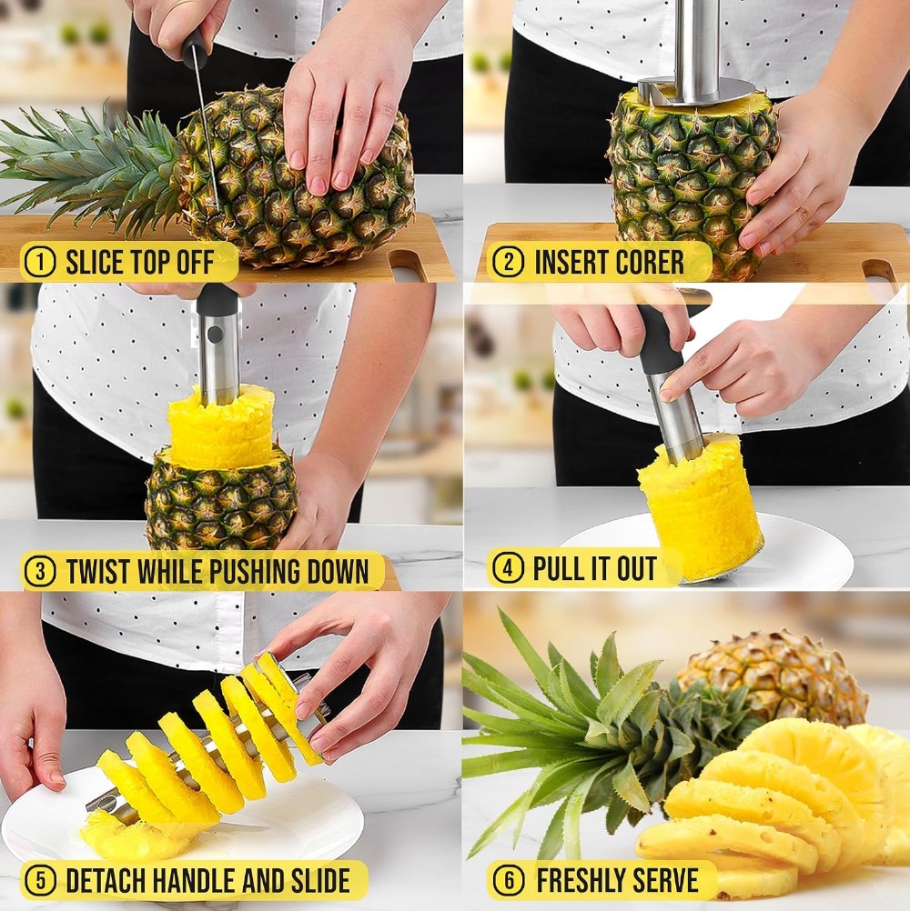 Coupe-ananas en acier inoxydab - Pineapple Corer Slicer avis et prix